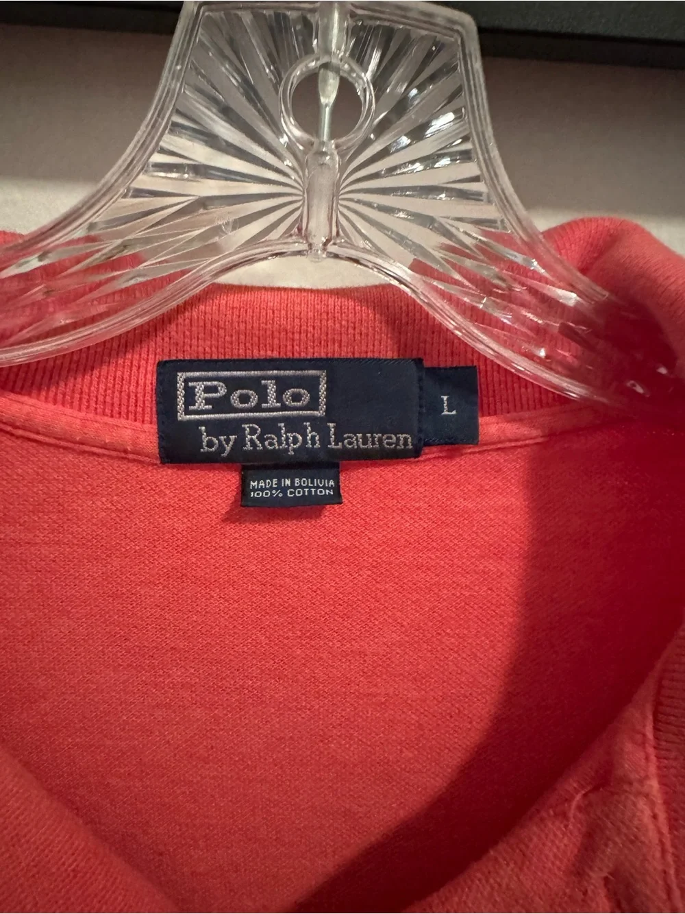 Ralph Lauren Men’s Coral Polo Shirt with Contrast Logo